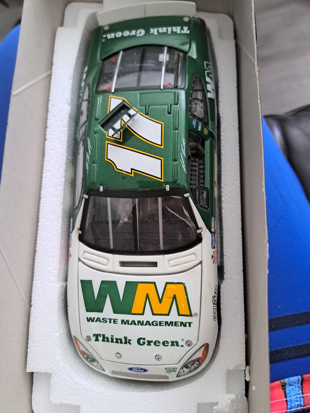 Waste Management Think Green Green and White Die-Cast Car Model